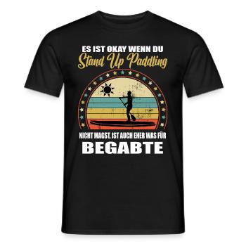 Lustiger Spruch SUP Männer & Frau Stand up Paddle - Männer T-Shirt - Schwarz - Vorne - AI Model Male 178 light (178cm)