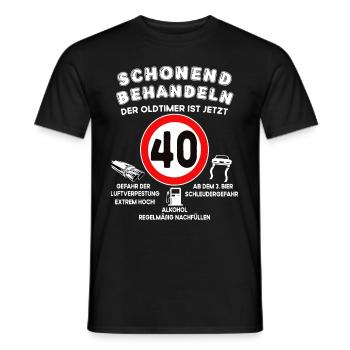 Schonend Behandeln 40 Jahre alt Geburtstag - Männer T-Shirt - Schwarz - Vorne - AI Model Male 178 light (178cm)