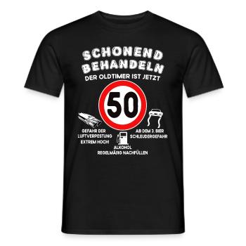 Schonend Behandeln 50 Jahre alt Geburtstag - Männer T-Shirt - Schwarz - Vorne - AI Model Male 178 light (178cm)