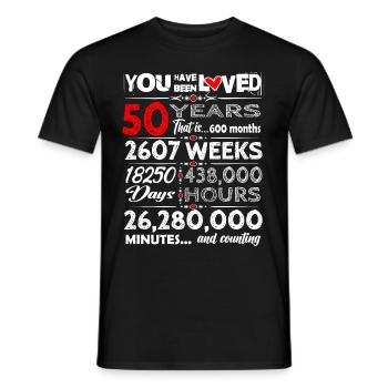 Doux anniversaire 50 ans tenue pour anniversaire - T-shirt homme - noir - Devant - AI Model Male 178 light (178cm)