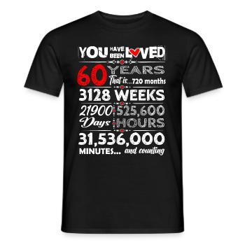 Doux anniversaire 60 ans tenue pour anniversaire - T-shirt homme - noir - Devant - AI Model Male 178 light (178cm)