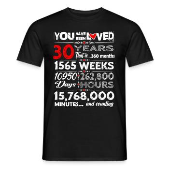 Doux anniversaire 30 ans tenue pour anniversaire - T-shirt homme - noir - Devant - AI Model Male 178 light (178cm)