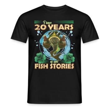 20 Year Old Birthday Fun Fishing & Fishing - Men's T-Shirt - black - Front - AI Model Male 178 light (178cm)