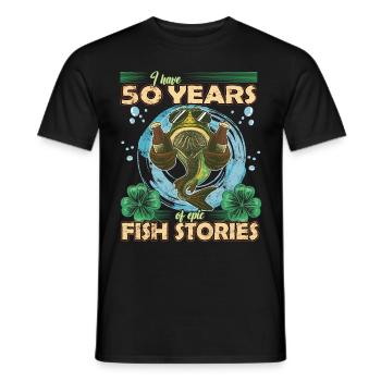 50 Year Old Birthday Fun Fishing & Fishing - Men's T-Shirt - black - Front - AI Model Male 178 light (178cm)