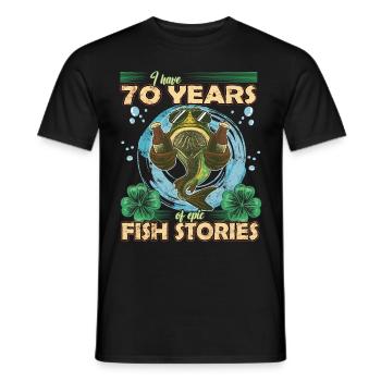 70 Years Old Birthday Fun Fishing & Fishing - Men's T-Shirt - black - Front - AI Model Male 178 light (178cm)
