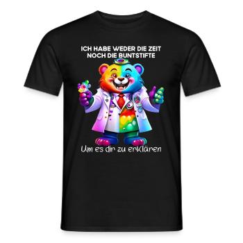 Ich habe weder die Zeit noch die Buntstifte - Männer T-Shirt - Schwarz - Vorne - AI Model Male 178 light (178cm)