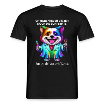 Ich habe weder die Zeit noch die Buntstifte - Männer T-Shirt - Schwarz - Vorne - AI Model Male 178 light (178cm)