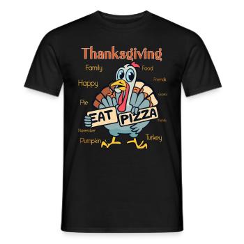 Thanksgiving Outfit - Funny autumn Happy Turkey - Men's T-Shirt - black - Front - AI Model Male 178 light (178cm)