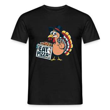 Thanksgiving Outfit - Funny autumn Happy Turkey - Men's T-Shirt - black - Front - AI Model Male 178 light (178cm)
