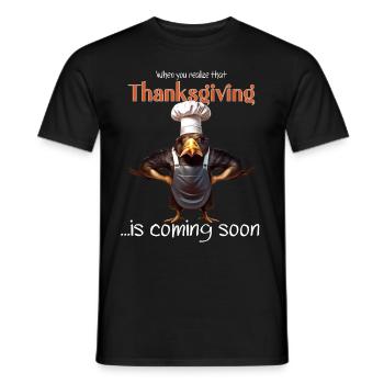 Thanksgiving Outfit - Funny autumn Happy Turkey - Men's T-Shirt - black - Front - AI Model Male 178 light (178cm)