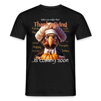 Thanksgiving Outfit - Funny autumn Happy Turkey - Men's T-Shirt - black - Front - AI Model Male 178 light (178cm)