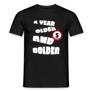 A Year older funny 5 year old Birthday Geburtstag - Men's T-Shirt - black - Front - AI Model Male 178 light (178cm)