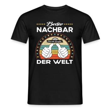 Bester nachbar der Welt - Männer T-Shirt - Schwarz - Vorne - AI Model Male 178 light (178cm)