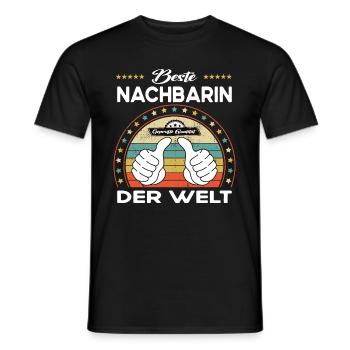 Beste nachbarin der Welt - Männer T-Shirt - Schwarz - Vorne - AI Model Male 178 light (178cm)