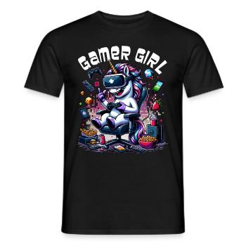 Gamer Girl Gaming & Gamer Femmes & Filles - T-shirt homme - noir - Devant - AI Model Male 178 light (178cm)