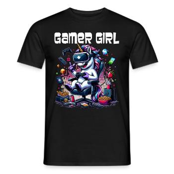 Gamer Girl Gaming & Gamer Femmes & Filles - T-shirt homme - noir - Devant - AI Model Male 178 light (178cm)