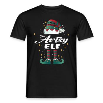 artsy elfe drôle famille noël noël - T-shirt homme - noir - Devant - AI Model Male 178 light (178cm)