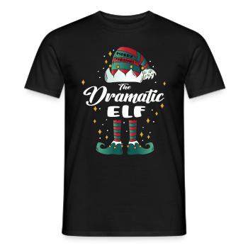 dramatic Elf funny Family Christmas Weihnachten - Männer T-Shirt - Schwarz - Vorne - AI Model Male 178 light (178cm)