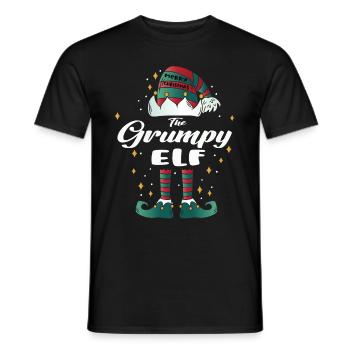 Lutin grincheux drôle famille Noël Noël - T-shirt homme - noir - Devant - AI Model Male 178 light (178cm)