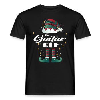 guitar Elf funny Family Christmas Weihnachten - Männer T-Shirt - Schwarz - Vorne - AI Model Male 178 light (178cm)