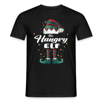 hangry Elf funny Family Christmas Weihnachten - Männer T-Shirt - Schwarz - Vorne - AI Model Male 178 light (178cm)