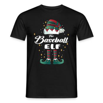 baseball Elf funny Family Christmas Weihnachten - Männer T-Shirt - Schwarz - Vorne - AI Model Male 178 light (178cm)