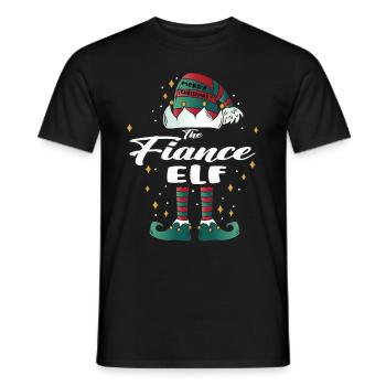 fiance Elf funny Family Christmas Weihnachten - Männer T-Shirt - Schwarz - Vorne - AI Model Male 178 light (178cm)