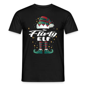 flirty elfe drôle famille noël noël - T-shirt homme - noir - Devant - AI Model Male 178 light (178cm)