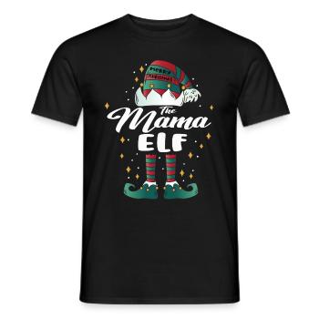 mama Elf funny Family Christmas Weihnachten - Männer T-Shirt - Schwarz - Vorne - AI Model Male 178 light (178cm)