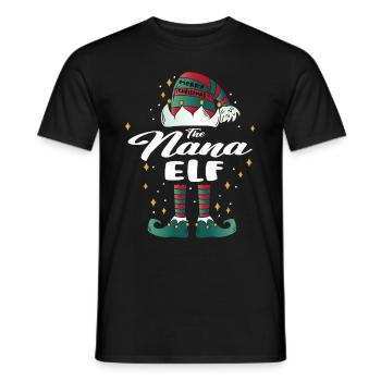 Nana Elf funny Family Christmas Christmas - Men's T-Shirt - black - Front - AI Model Male 178 light (178cm)