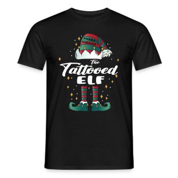 tattooed Elf funny Family Christmas Weihnachten - Männer T-Shirt - Schwarz - Vorne - AI Model Male 178 light (178cm)