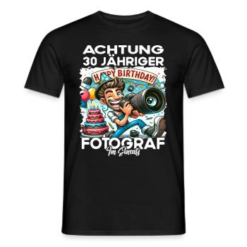 Fotograf Geburtstagsgeschenk 30 Jahre Geburtstag - Männer T-Shirt - Schwarz - Vorne - AI Model Male 178 light (178cm)