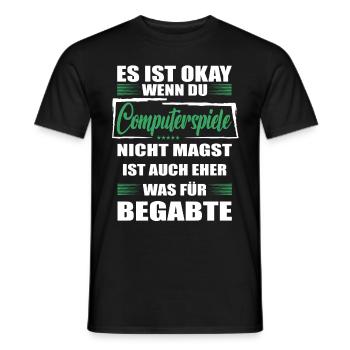 Computerspiele Lustiger Spruch für Mann & Frau - Männer T-Shirt - Schwarz - Vorne - AI Model Male 178 light (178cm)