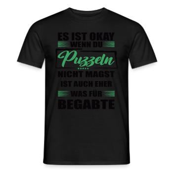 Puzzeln Lustiger Spruch für Mann & Frau - Männer T-Shirt - Schwarz - Vorne - AI Model Male 178 light (178cm)