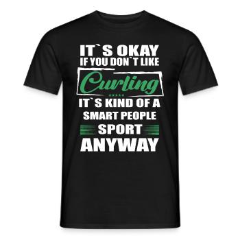 Ce n’est pas grave si vous n’aimez pas le curling - T-shirt homme - noir - Devant - AI Model Male 178 light (178cm)