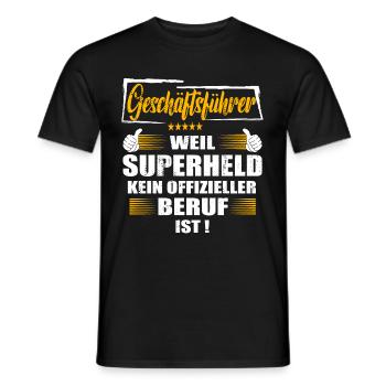 Geschäftsführer Superheld kein offizieller Beruf - Männer T-Shirt - Schwarz - Vorne - AI Model Male 178 light (178cm)