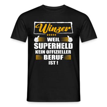 Winzer Weil Superheld kein offizieller Beruf ist - Männer T-Shirt - Schwarz - Vorne - AI Model Male 178 light (178cm)