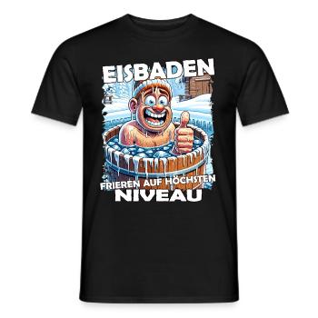 Eisbaden Winterbaden Lustig - Männer T-Shirt - Schwarz - Vorne - AI Model Male 178 light (178cm)