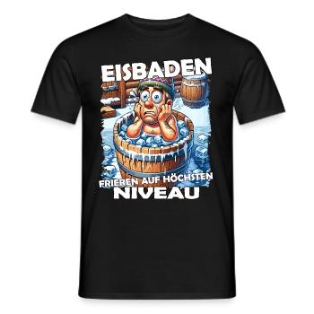 Eisbaden Winterbaden Lustig - Männer T-Shirt - Schwarz - Vorne - AI Model Male 178 light (178cm)