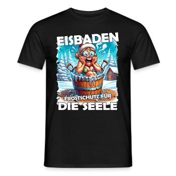 Eisbaden Winterbaden Lustig - Männer T-Shirt - Schwarz - Vorne - AI Model Male 178 light (178cm)
