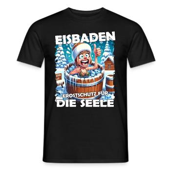 Eisbaden Winterbaden Lustig - Männer T-Shirt - Schwarz - Vorne - AI Model Male 178 light (178cm)