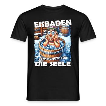 Eisbaden Winterbaden Lustig - Männer T-Shirt - Schwarz - Vorne - AI Model Male 178 light (178cm)