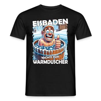 Eisbaden Winterbaden Lustig - Männer T-Shirt - Schwarz - Vorne - AI Model Male 178 light (178cm)