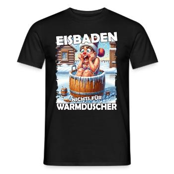Eisbaden Winterbaden Lustig - Männer T-Shirt - Schwarz - Vorne - AI Model Male 178 light (178cm)