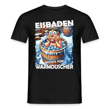Eisbaden Winterbaden Lustig - Männer T-Shirt - Schwarz - Vorne - AI Model Male 178 light (178cm)