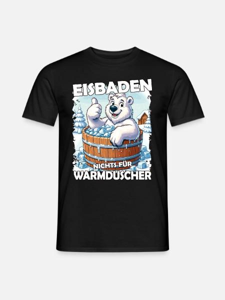 Eisbaden Winterbaden Lustig - Männer T-Shirt - Schwarz