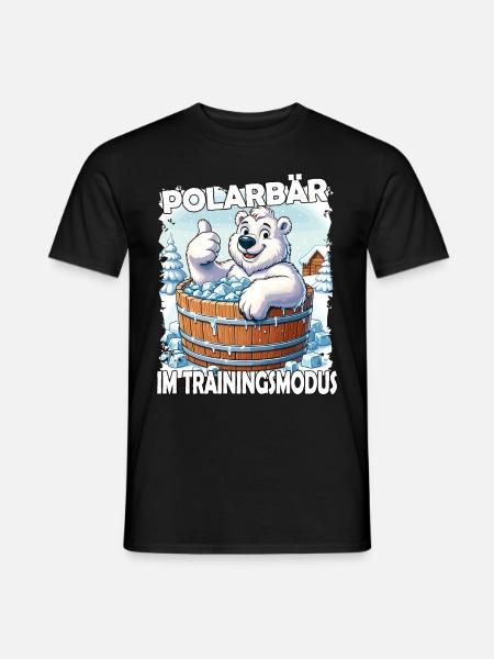 Eisbaden Winterbaden Lustig - Männer T-Shirt - Schwarz