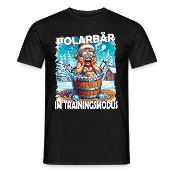 Eisbaden Winterbaden Lustig - Männer T-Shirt - Schwarz - Vorne - AI Model Male 178 light (178cm)