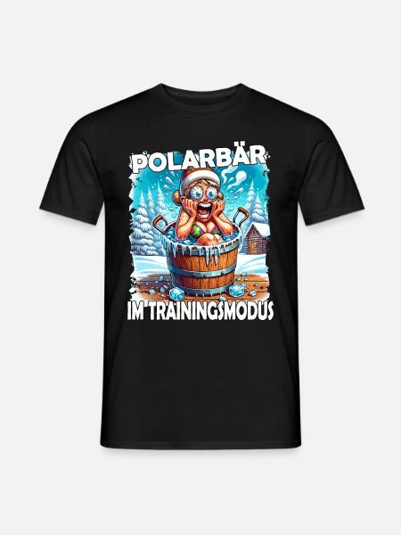 Eisbaden Winterbaden Lustig - Männer T-Shirt - Schwarz