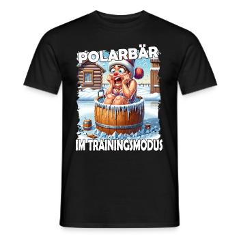 Eisbaden Winterbaden Lustig - Männer T-Shirt - Schwarz - Vorne - AI Model Male 178 light (178cm)